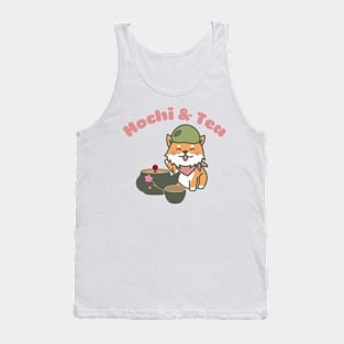 Cute Kawaii Mochi and Tea Shibi Inu Tank Top